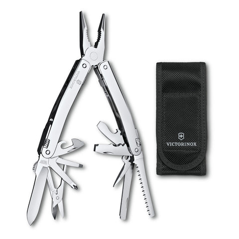 Engraveable | Victorinox Swiss Tool Spirit MX (Silver) with nylon pouch