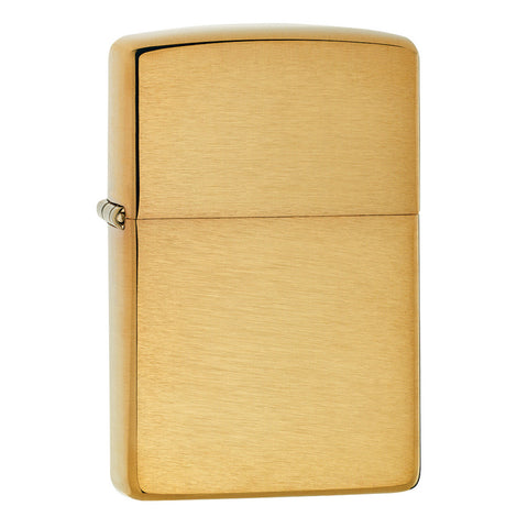 Engravable | Armour Brushed Brass Zippo Lighter.