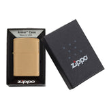 Engravable | Armour Brushed Brass Zippo Lighter.
