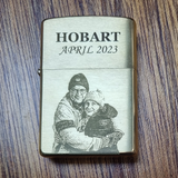 Photo Engraved Zippo | Brushed Brass Zippo Lighter.