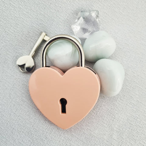 Engravable | Pink Single Heart Love Lock.