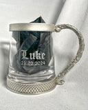 Engraveable | Royal Selangor 570ml Woodland Glass and Pewter Tankard
