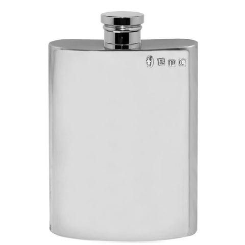 Engraveable | 6oz  British Pewter Hip flask (straight edge)