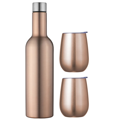 Engravable | 750ml Wine Traveller Set Avanti | Rose Gold