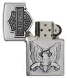 Engravable | Harley Davidson "Made in USA" Zippo. Brushed Chrome