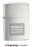 Engravable | Armour Brushed Chrome Zippo Lighter.