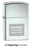Engravable | Armour High Polish Chrome Zippo Lighter.