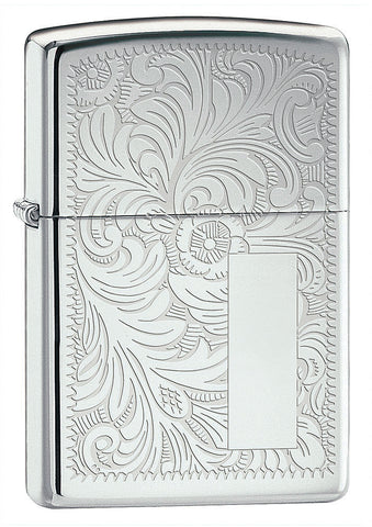 Engravable | Venetian High Polished Chrome Zippo Lighter.