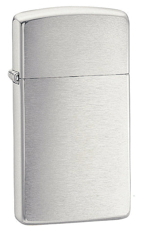 Engravable | Slim Brushed Finished Chrome Zippo Lighter.