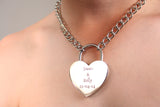 Engravable | Heart shaped lock choker chain.