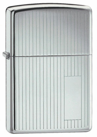 Engraveable | Engine Turned Polished Chrome Zippo Lighter