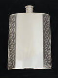 Engravable| British Pewter Celtic Band 6oz Hip Flask