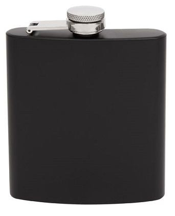 Engravable | Black Matte 6oz Hip Flask