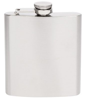Engravable | Brushed S/Steel 6oz Hip Flask