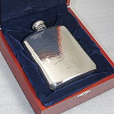 Engraveable | Royal Selangor 140ml (leather texture) Impression Pewter Hip flask LG.  Wooden Gift Box.