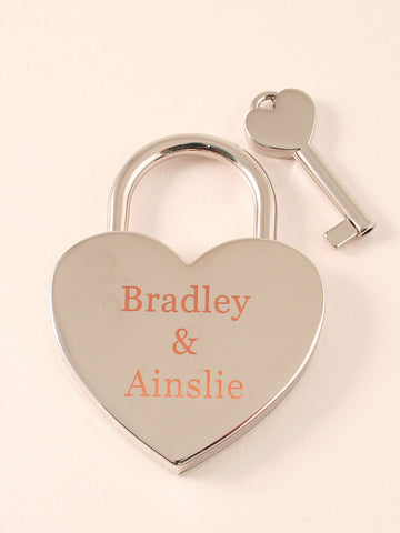 Engravable | Chrome love lock.