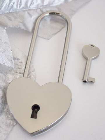 Engravable | Single Chrome Love Lock Long neck.