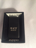 Engravable | Slim Black Matte Zippo Lighter.