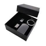 Engraveable | Black plated cufflinks and keychain set