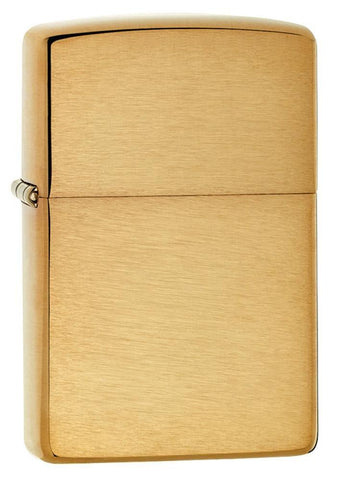 Engravable | Brushed finish Brass Zippo Lighter.