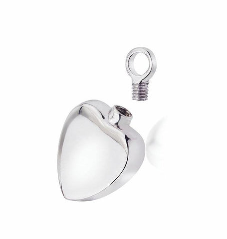 Engraved | S/Steel Heart Cremation pendant.