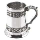Engravable | British Pewter Embossed Celtic Band Tankard