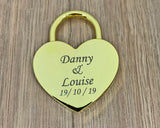 Engravable | Gold Single Heart Love Lock.