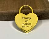 Engravable | Gold Single Heart Love Lock.