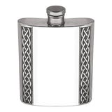 Engravable| British Pewter Celtic Band 6oz Hip Flask