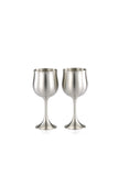 Engraveable | Royal Selangor Wine / Water Goblet pair 160ml Pewter.  Wooden Gift Box.