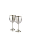 Engraveable | Royal Selangor Wine / Water Goblet pair 160ml Pewter.  Wooden Gift Box.