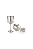 Engraveable | Royal Selangor Wine / Water Goblet pair 160ml Pewter.  Wooden Gift Box.