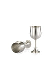 Engraveable | Royal Selangor Wine / Water Goblet pair 160ml Pewter.  Wooden Gift Box.
