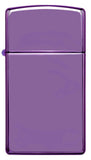 Engravable | Slim High Polish Purple Zippo Lighter.