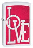 Engravable | Red & White Love Zippo lighter.