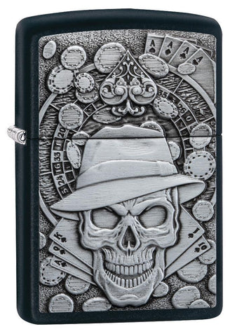 Engravable | Gambling Skull Zippo lighter.