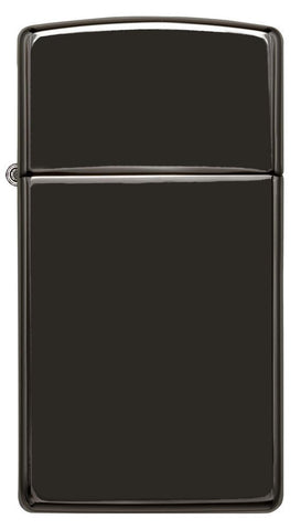 Engravable | Slim High Polish Black Zippo Lighter.