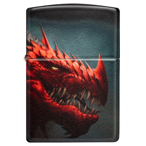 Engravable | Yellow Eyed Red Dragon Zippo lighter.