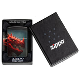 Engravable | Yellow Eyed Red Dragon Zippo lighter.