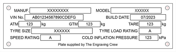 ADR 61/03 Compliant | Durable Black Trailer Vehicle Plate – Engraving ...