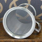 Engravable | 1 Pint Pewter and Brass Beer Mug Tankard With Glass Bottom Base
