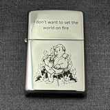 Photo Engraved Zippo | Brushed Brass Zippo Lighter.