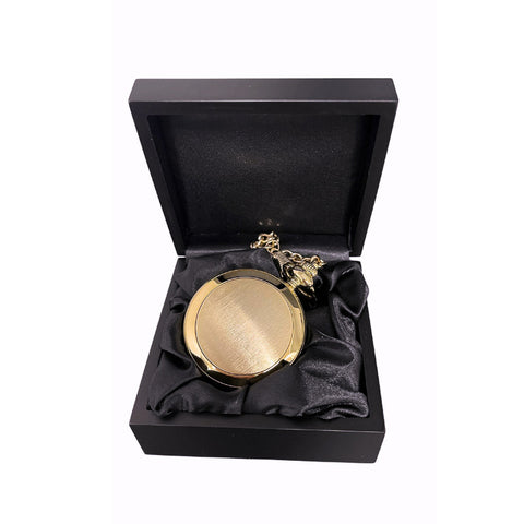 Engraveable | Brushed Gold Armada Pocket watch in a wooden box