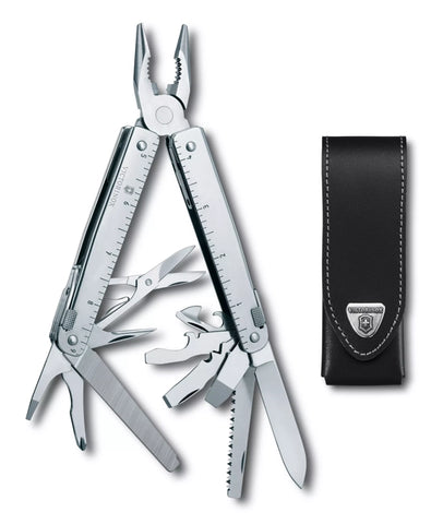 Engraveable | Victorinox Swiss Tool (Silver) with leather ouch