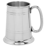 Engraveable | 1 Pint British Classic Pewter Beer Tankard with curved handle.