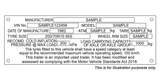 Pre 30 June 2023 | Durable Blue Compliance plate for used imported trailer.