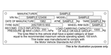 Pre 30 June 2023 | Durable Blue Compliance plate for new & used trailers made in Australia.