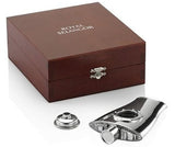 Engraveable | Royal Selangor 80ml Pewter Ship Flask.  Wooden Gift Box.