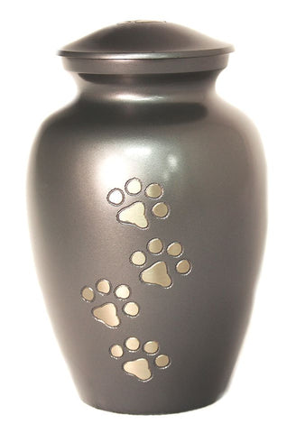Engrave today | 8" (1.7L) Paws-to-Heaven Urn. Grey.