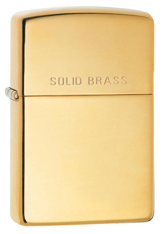 Engaveable | "Solid Brass" High Polish Brass Zippo Lighter.
